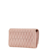 ミュウミュウ マテラッセ ビジュー 長財布 5MH109 ピンク レザー レディース MIUMIU 【中古】